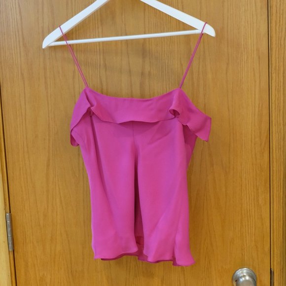 Lauren Ralph Lauren V-neck Silk Ruffle Cami - Picture 3 of 3